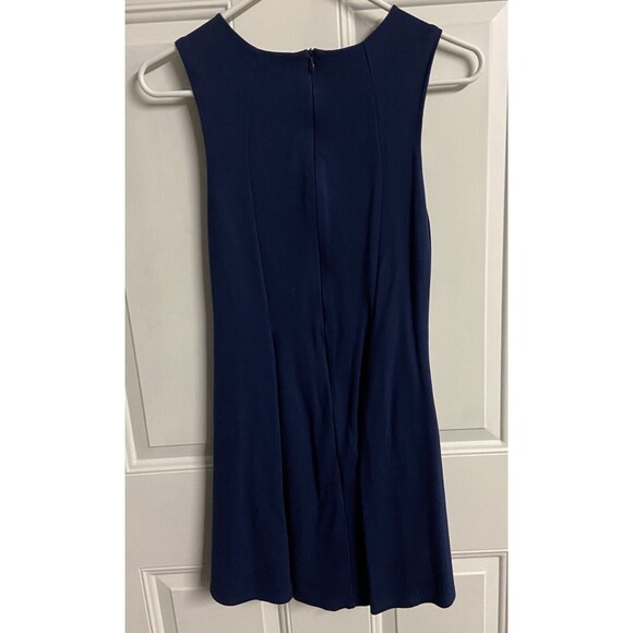 Monteau Dress Womens Small Navy Blue Sleeveless Knit Knee Length Fit and Flare - Picture 4 of 4